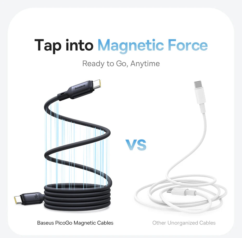 240W Magnetic Fast Charging USB-C Cable for Laptops and Smartphones
