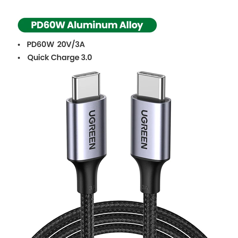 60W USB-C to USB-C Fast Charging and Data Sync Cable - 17