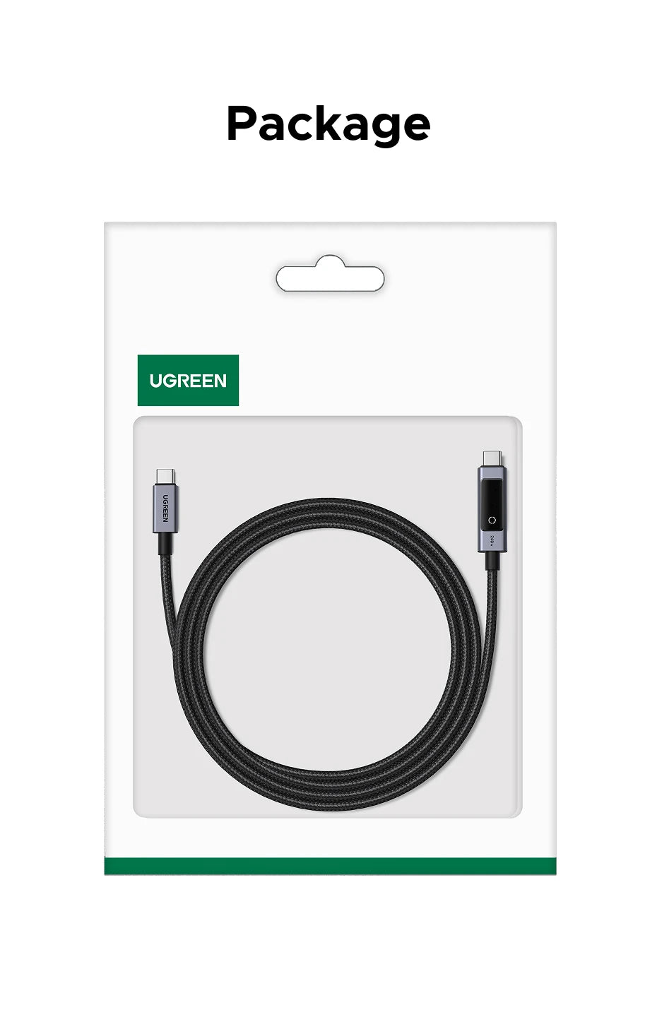 240W USB-C Fast Charging Cable with Real-Time Digital Display