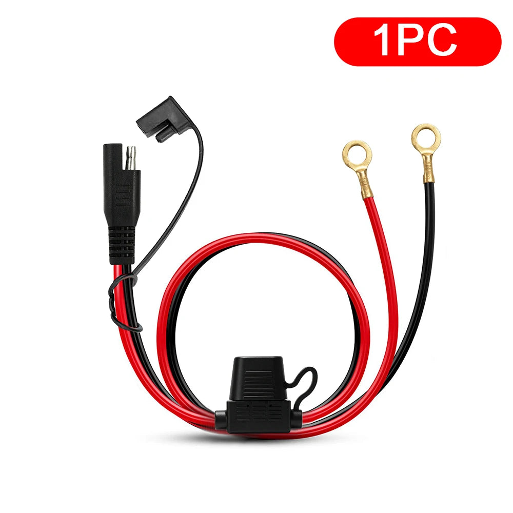 SAE to O-Ring Terminal Battery Charger Cable with 10A Fuse