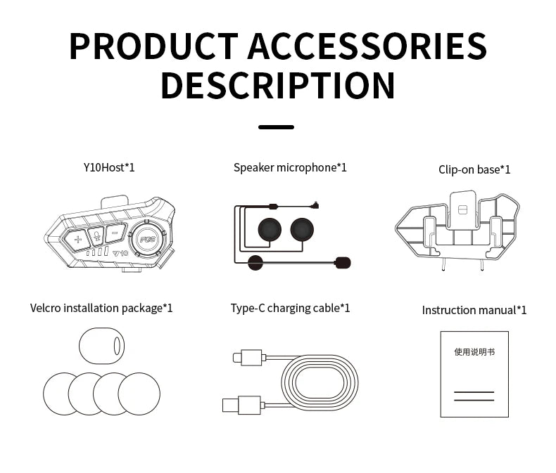 Bluetooth 5.3 Motorcycle Helmet Headset with Voice Control