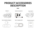 Bluetooth 5.3 Motorcycle Helmet Headset with Voice Control