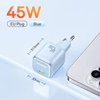 45W GaN Fast USB-C Wall Charger for Smartphones and Tablets