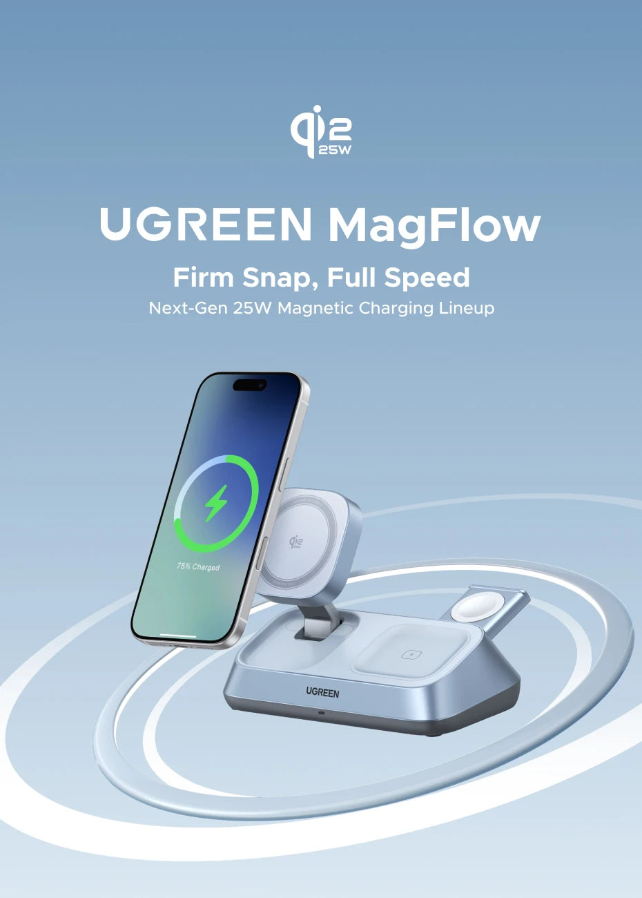 3-in-1 Magnetic Wireless Charging Station for Phone, Watch and Earbuds - 7