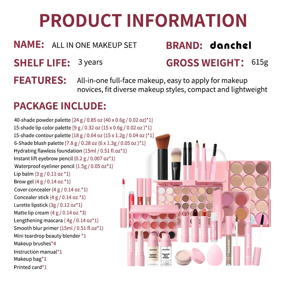 All-in-One Professional Makeup Set with Case - 19