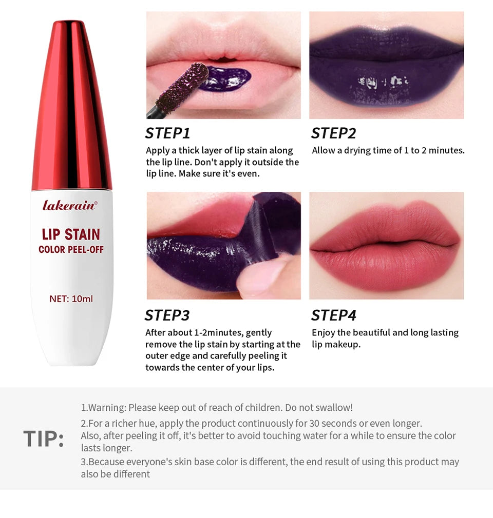 Peel-Off Long-Lasting Waterproof Lip Stain