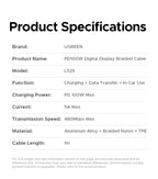 100W USB-C Fast Charging Cable with Digital Power Display