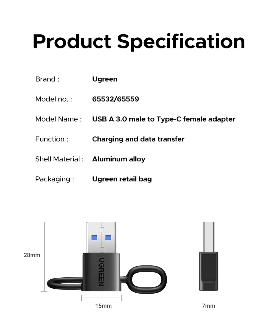 USB-A to USB-C OTG Data Transfer Adapter - 22