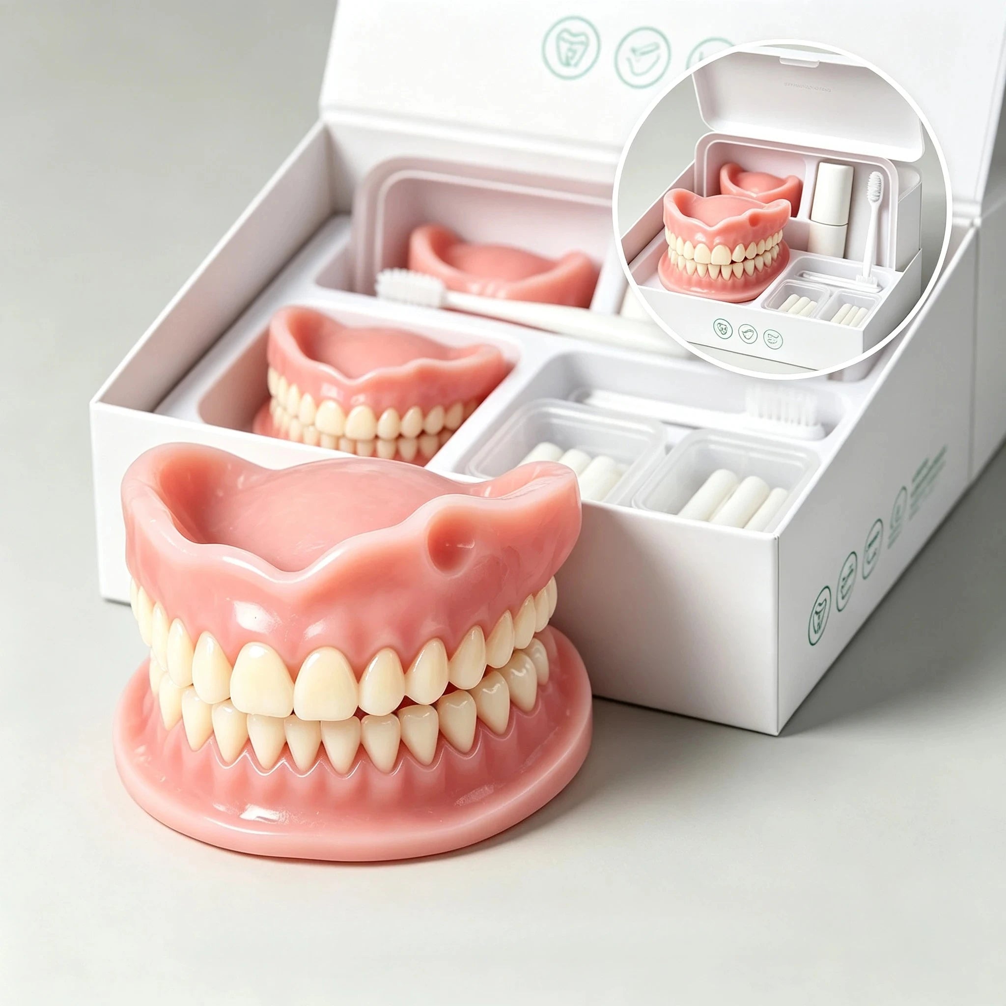 Comfortable Silicone Denture Set for Daily Oral Care - 1