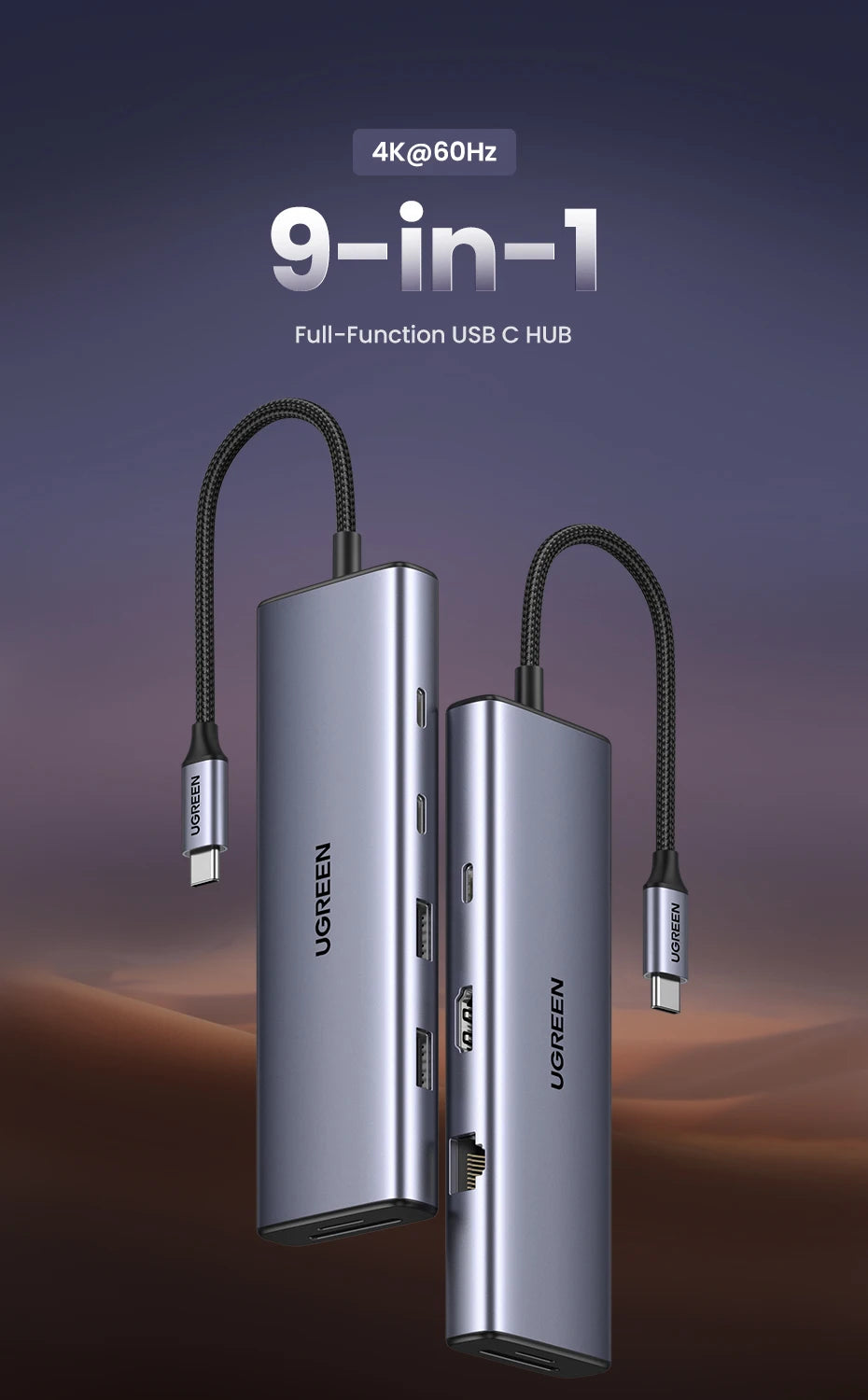 9-in-1 USB-C Docking Station with 4K 60Hz HDMI and 100W PD