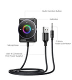 Bluetooth 5.4 Car Aux Receiver with Noise-Cancelling Mic