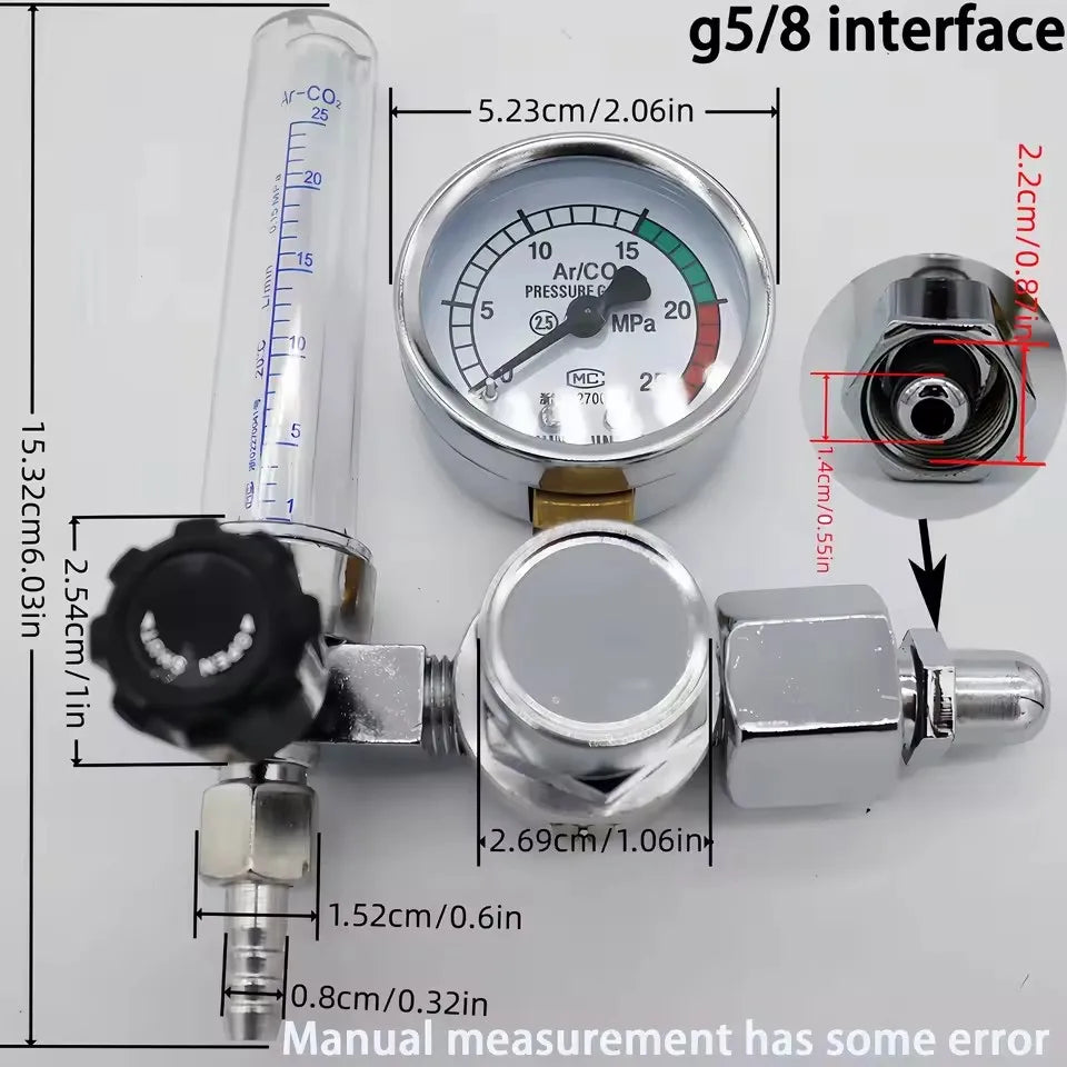 Argon CO2 Gas Pressure Regulator with Flow Meter for MIG TIG Welding - 10