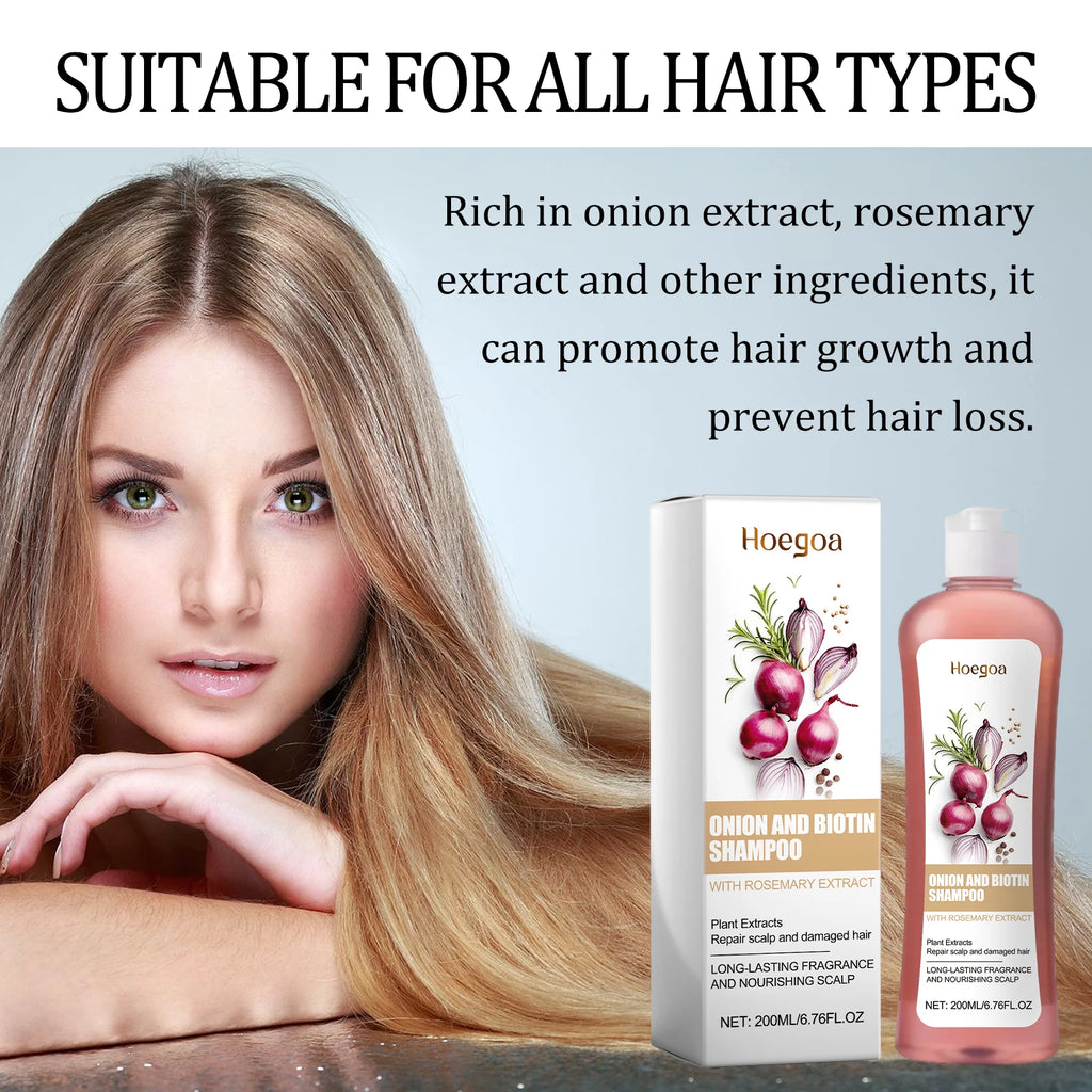 Onion and Biotin Shampoo for Hair Growth and Scalp Repair