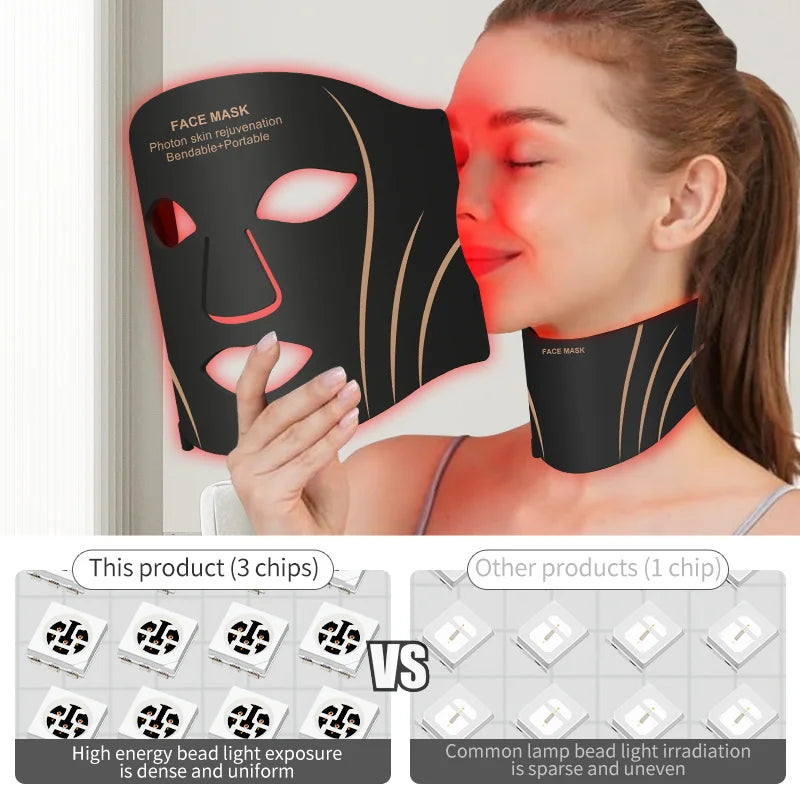 7-Color LED Face and Neck Light Therapy Mask - 5