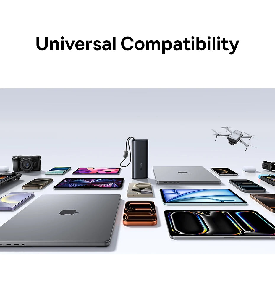 145W Fast Charging Power Bank with Built-In Cables 25000mAh - 18