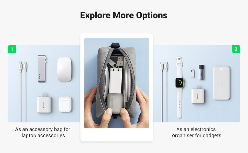 Portable Tech Organizer Case for Digital Accessories and Cables