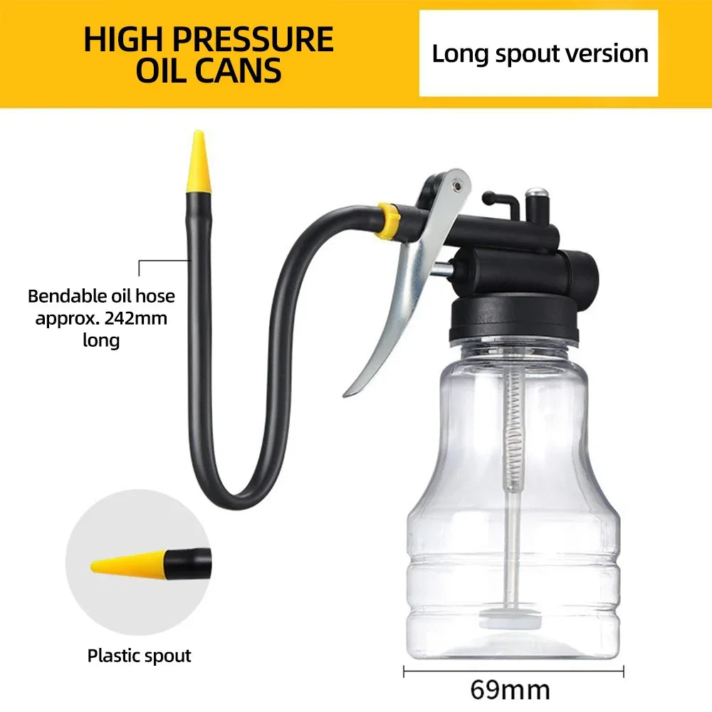 250ml Manual Pump Oiler Bottle High Pressure Lubrication Spray Can