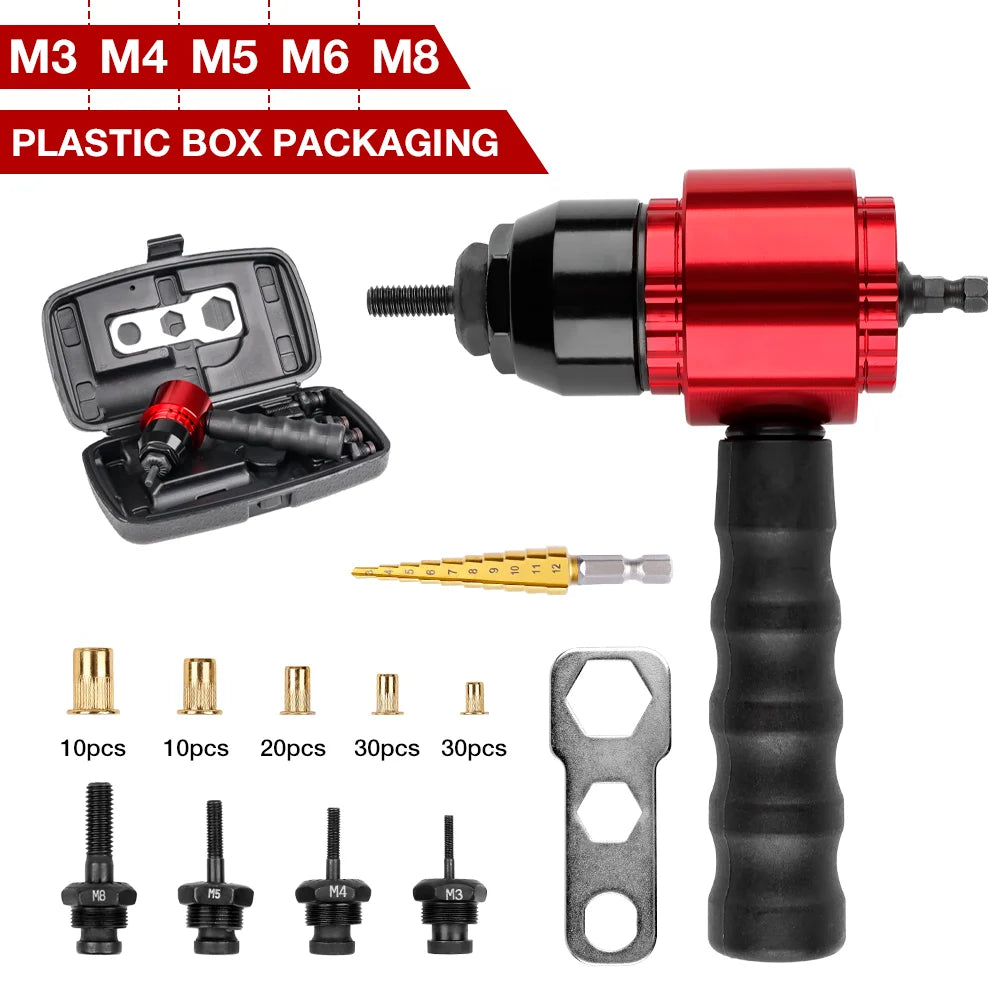 Electric Drill Rivet Nut Gun Adapter Tool M3-M8
