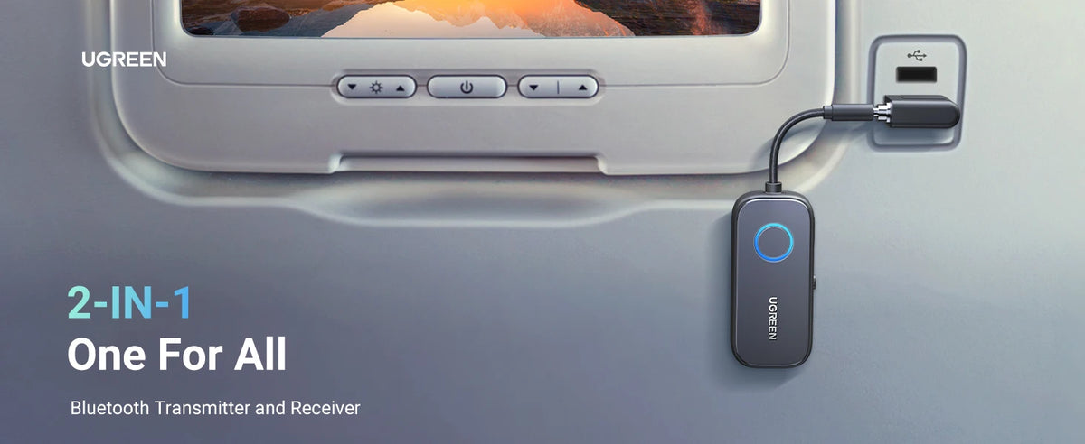 2-in-1 Bluetooth 5.2 Transmitter and Receiver for Airplane and TV