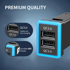 Dual USB PD QC3.0 Fast Car Charger for Toyota 33x23mm