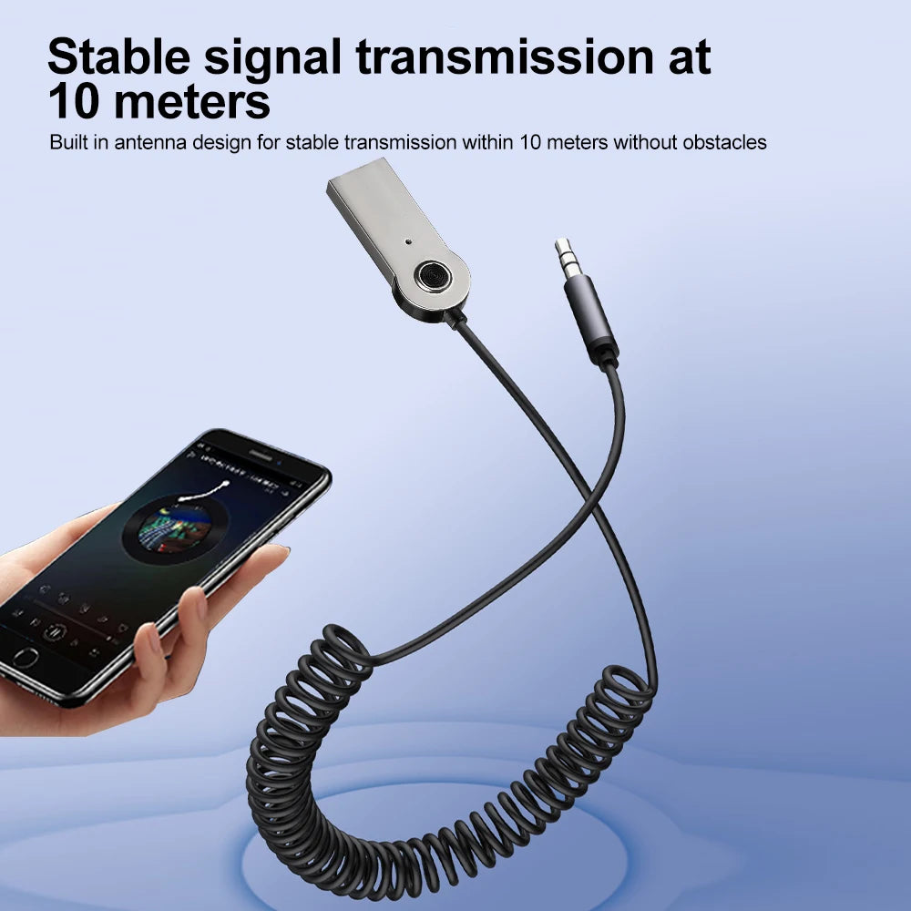 Bluetooth 5.0 USB to 3.5mm Aux Audio Receiver Transmitter Car Kit
