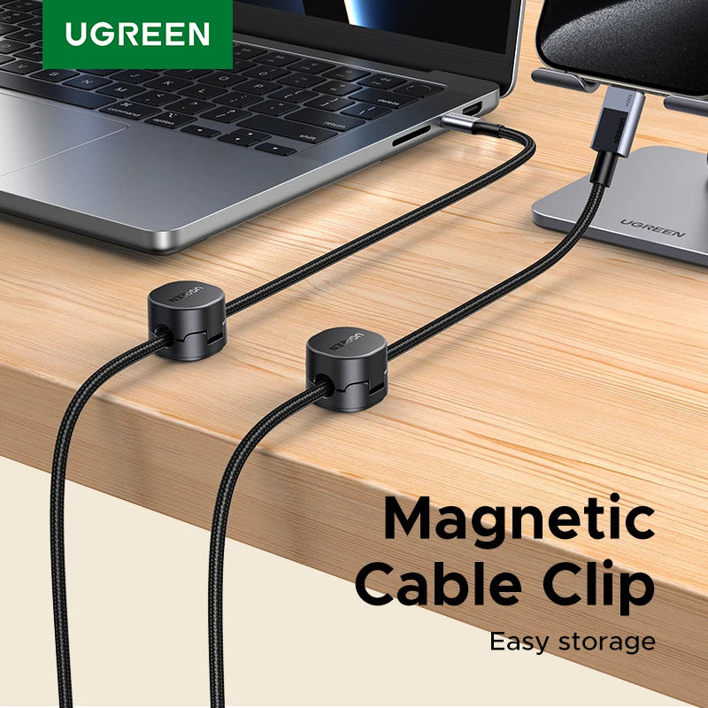 Magnetic Desk Cable Organizer Clips for USB Charging Cords - 2