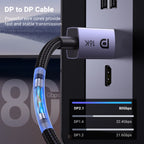 16K 8K DisplayPort 2.1 Cable for Gaming Monitors and PCs