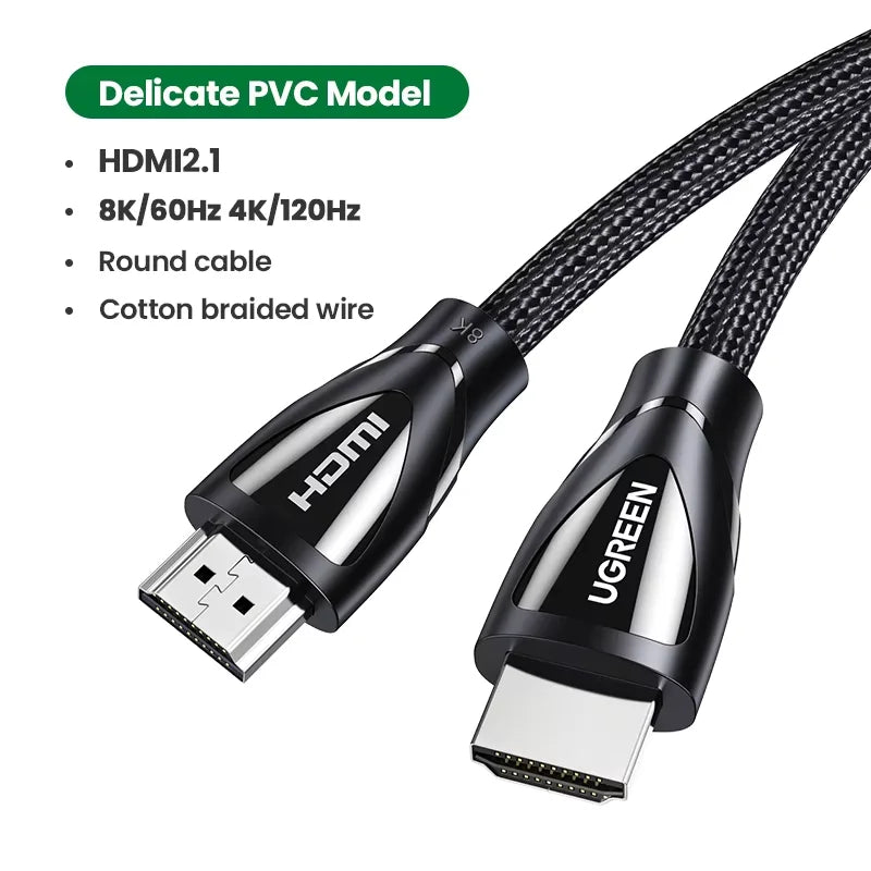 8K 60Hz Ultra High-Speed HDMI 2.1 Cable for Gaming and Home Theater - 24