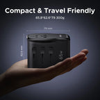 65W GaN Universal Travel Adapter with 2 USB-C and 1 USB-A Ports
