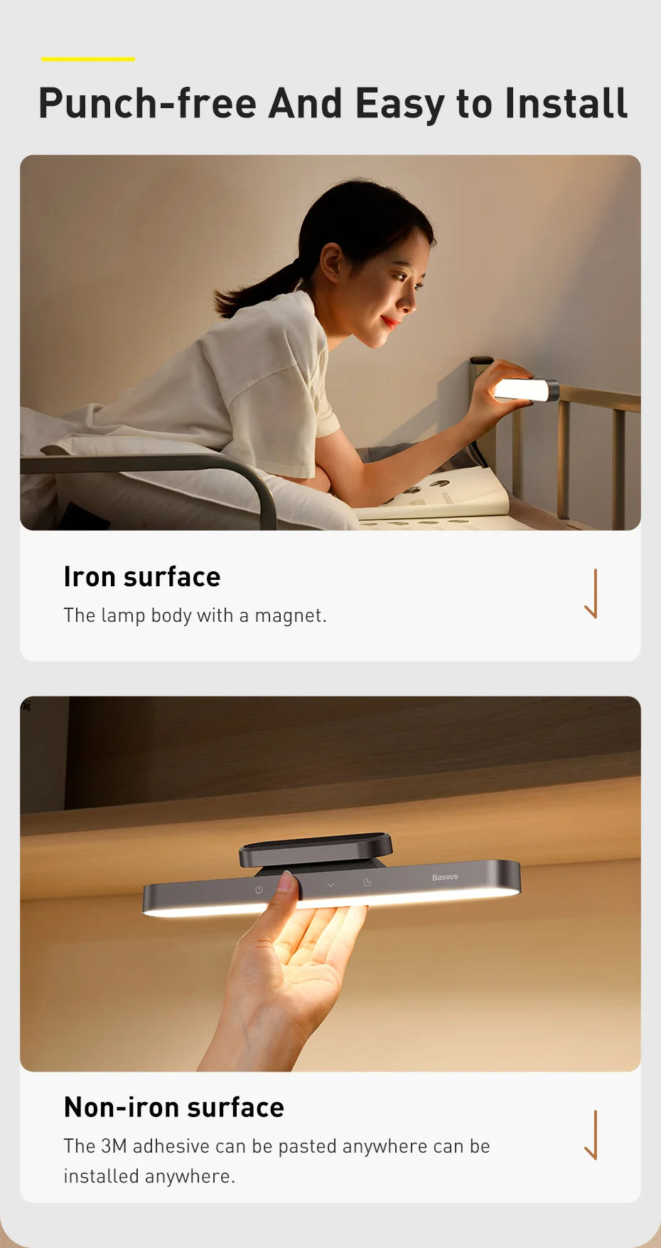 Magnetic Rechargeable LED Desk Lamp with Stepless Dimming - 10