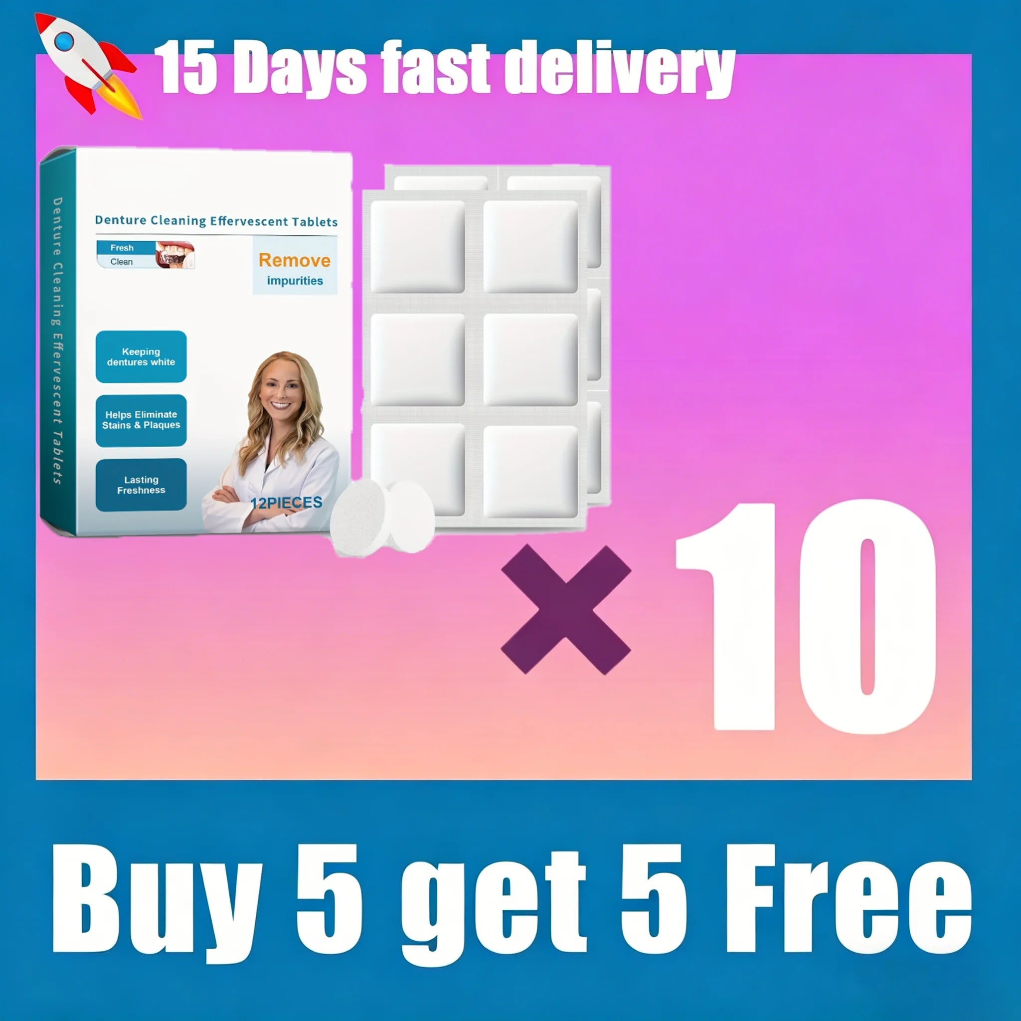 Effervescent Denture and Retainer Cleaning Tablets - 9