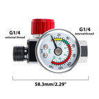 1/4" NPT Air Pressure Regulator with Gauge for Spray Guns