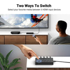 5-Port 4K 60Hz HDMI Switcher with Remote for Gaming Consoles