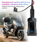 48W Dual USB-C & USB-A Motorcycle Phone Charger with Voltmeter