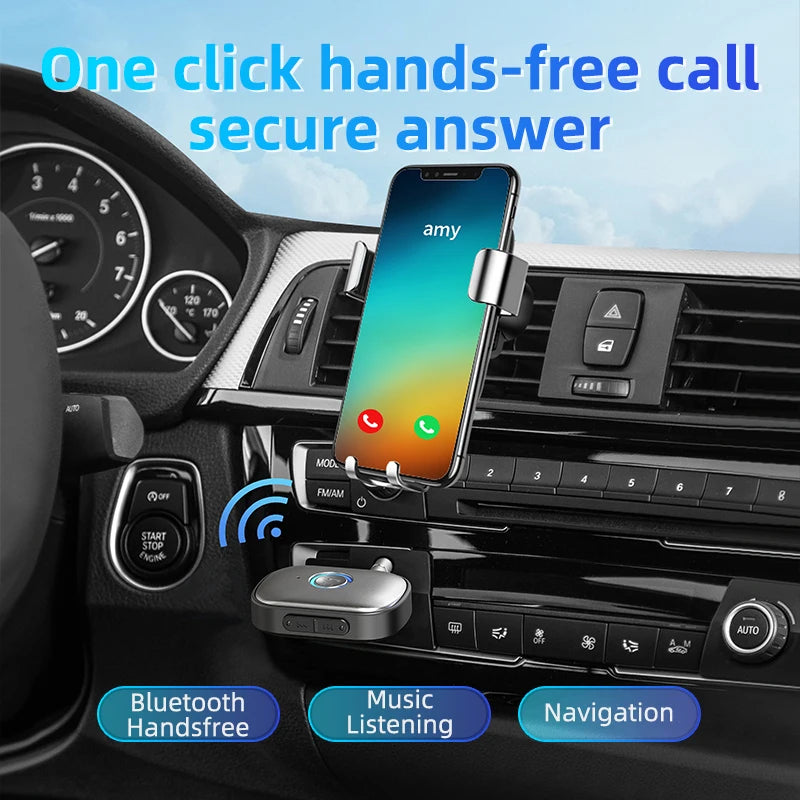 Bluetooth 5.3 Wireless Audio Receiver 3.5mm Aux Adapter for Car Speaker