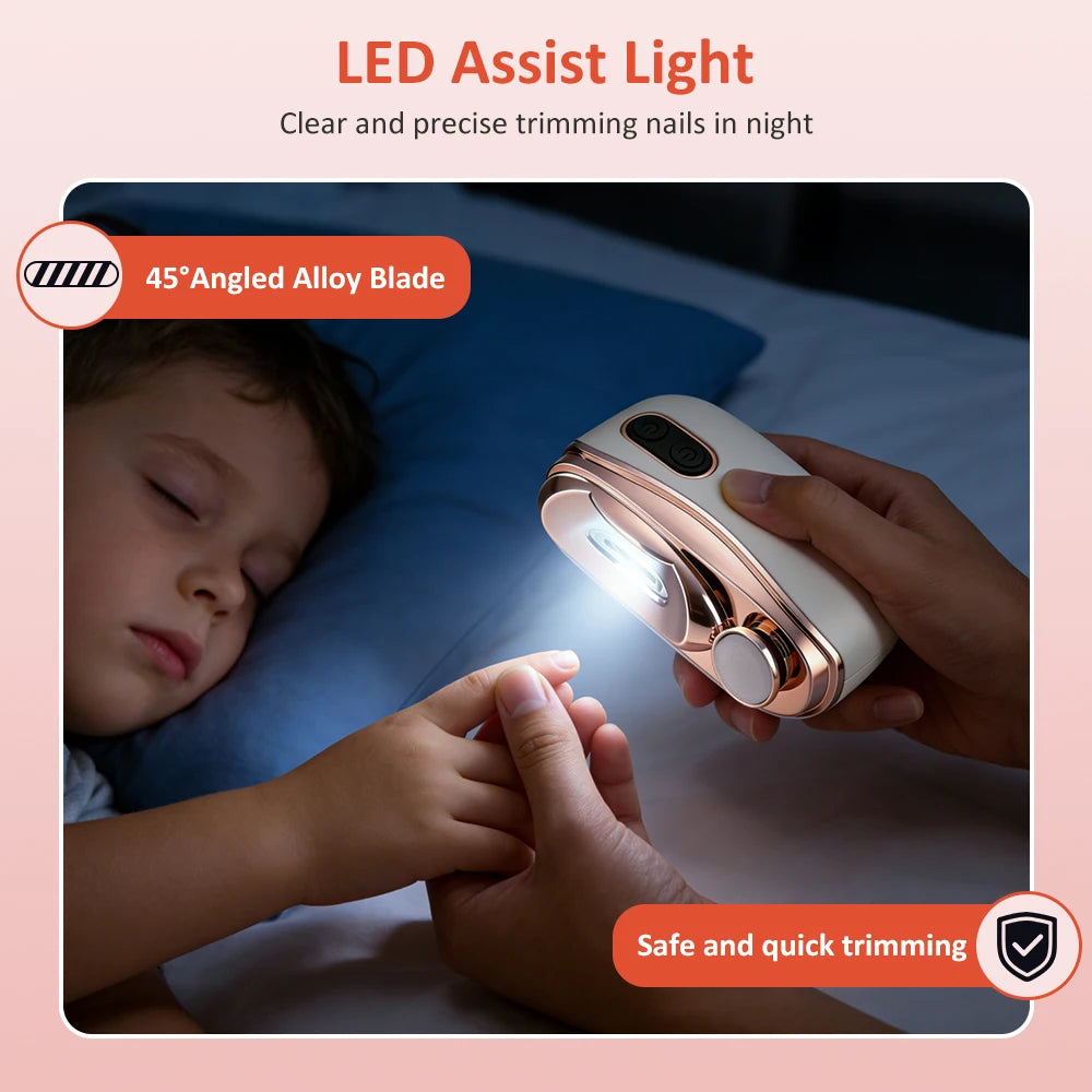 Electric Nail Clipper with LED Light and Debris Collector