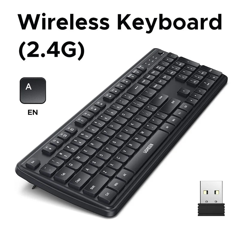 Ultra-Slim 2.4G Wireless Keyboard for PC and Laptop