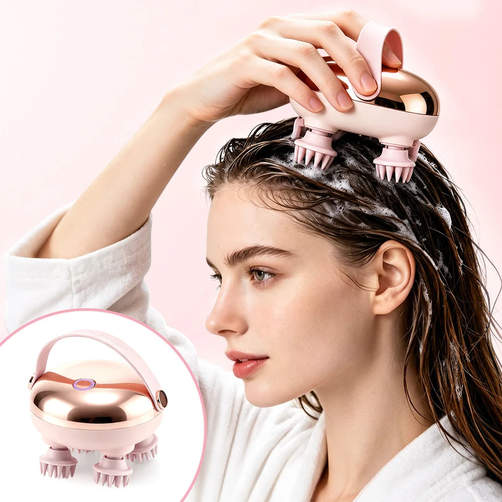 Electric Waterproof Scalp Massager for Hair Washing and Relaxation
