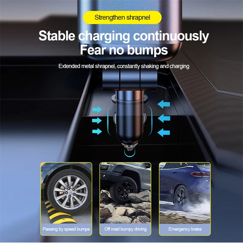 6-in-1 Retractable Fast Car Charger Adapter with Dual Lighter Ports - 10