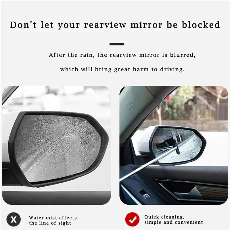 Telescopic Car Rearview Mirror Wiper Stainless Steel Cleaning Tool