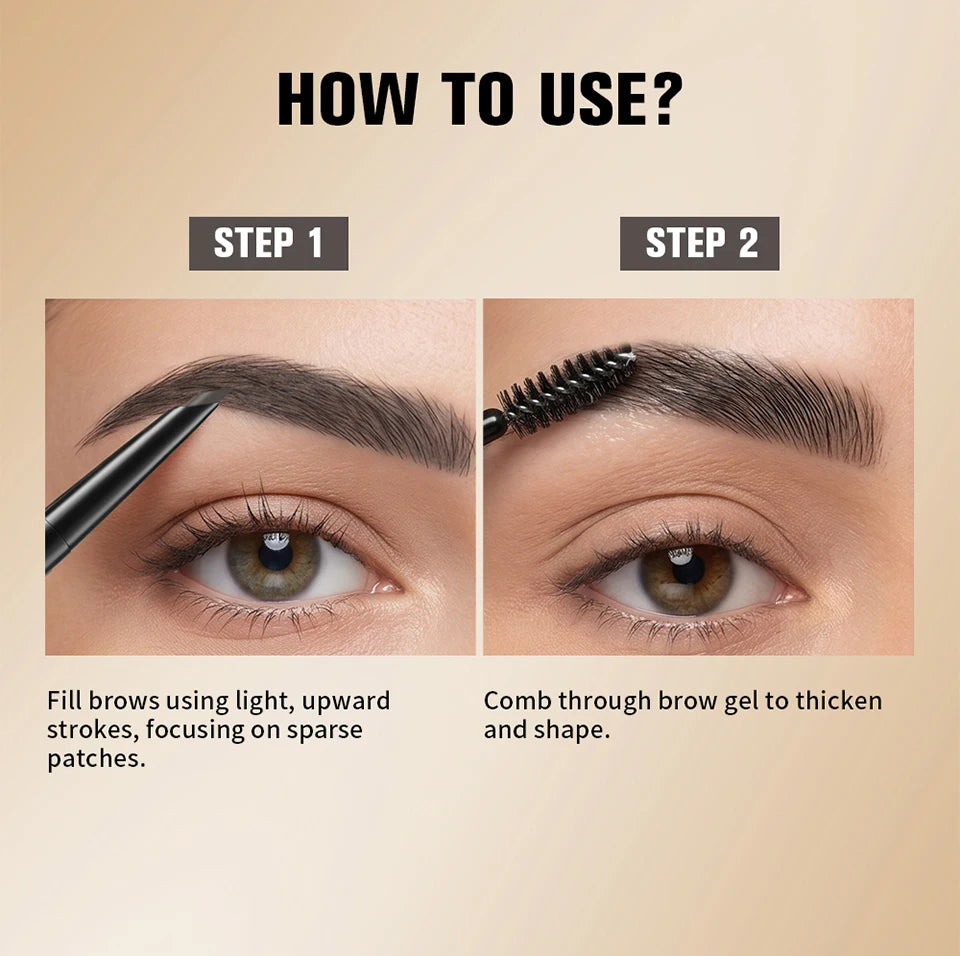 Waterproof 2-in-1 Eyebrow Pencil and Gel - 14