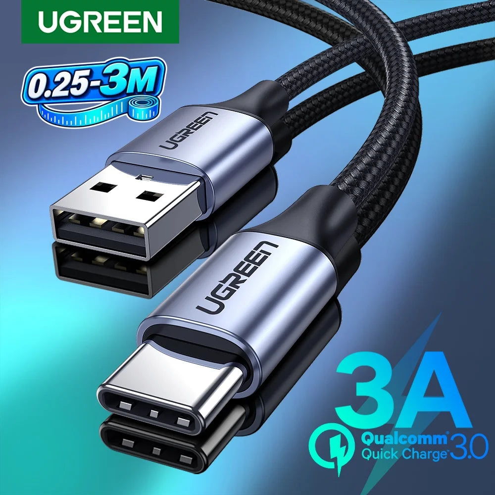3A Fast Charging USB-A to USB-C Data Cable - 1