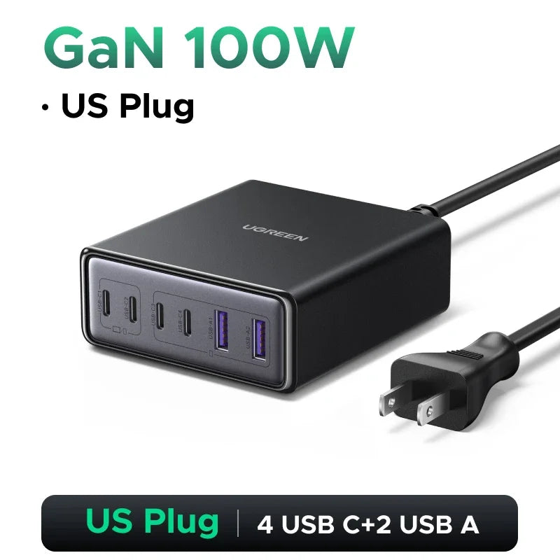200W GaN Desktop Fast Charging Station for Laptops and Phones