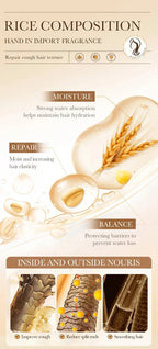 Professional Rice Repair Hair Mask for Dry and Damaged Hair