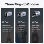 65W GaN Fast Wall Charger with 3 Ports for Laptops and Phones