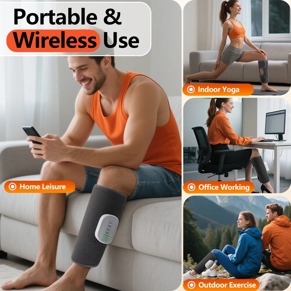 Cordless Air Compression Calf Massager with Heat