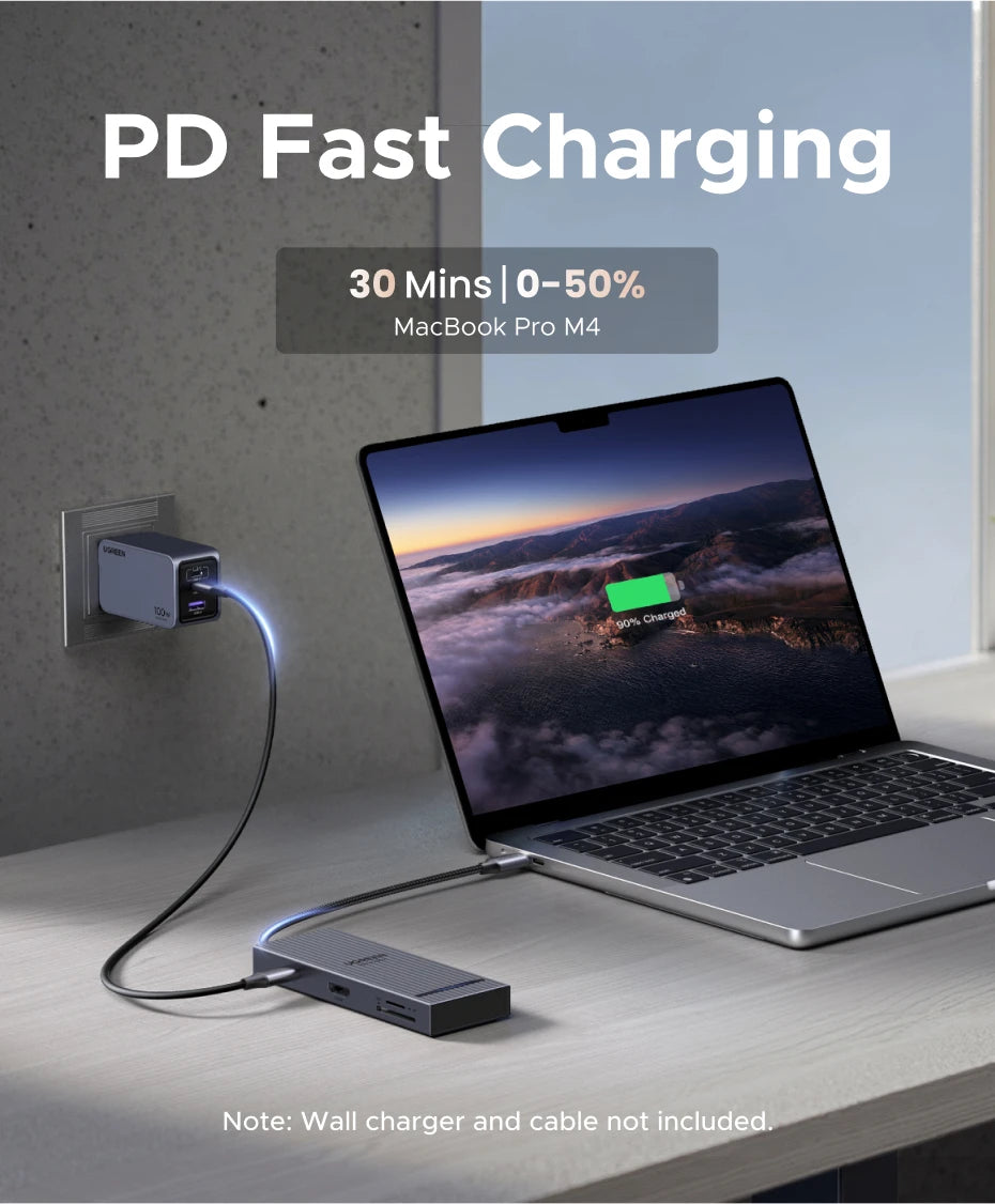 8-in-1 USB-C Hub with 4K 60Hz HDMI and 100W PD Charging