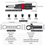 Electric Drill Rivet Gun Adapter for 2.4mm-6.4mm Rivets