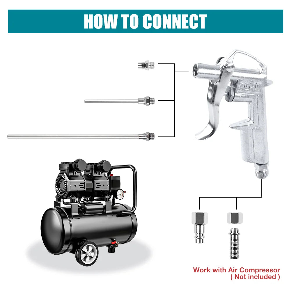 Pneumatic Air Blow Gun with 3m Hose for Cleaning and Dust Removal