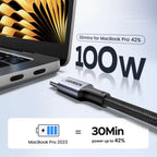 100W USB-C to USB-C Fast Charging Cable for Laptops and Smartphones